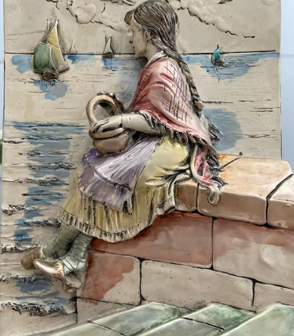 ArtItalia Kunstlithografie in Relief - Frau am Meer